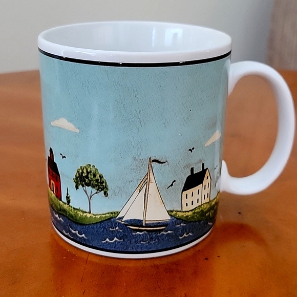 SAKURA NEW ENGLAND LIGHTHOUSE VINTAGE "COASTAL BREEZE" STONEWARE MUG - Picture 2 of 4